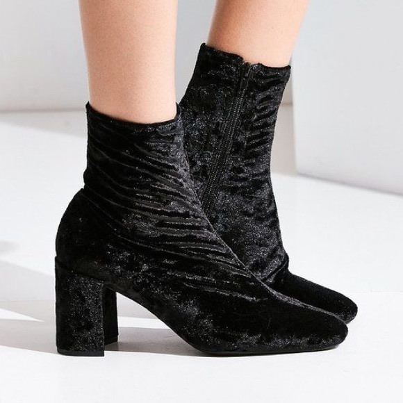 Jeffrey Campbell Black Velvet Ankle Boots - Picture 1 of 7